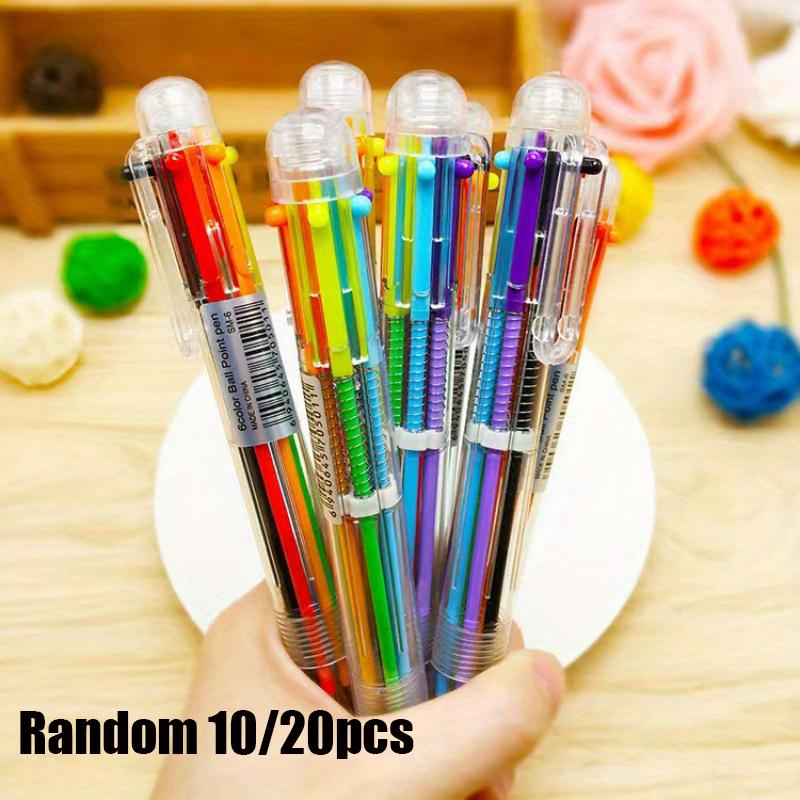 10/20pcs Vibrant 6 Color Ballpoint Pens Smooth Rollerball Doodle Markers with Bullet Tips for Students & Prize Giveaways Fitness Coach Pen