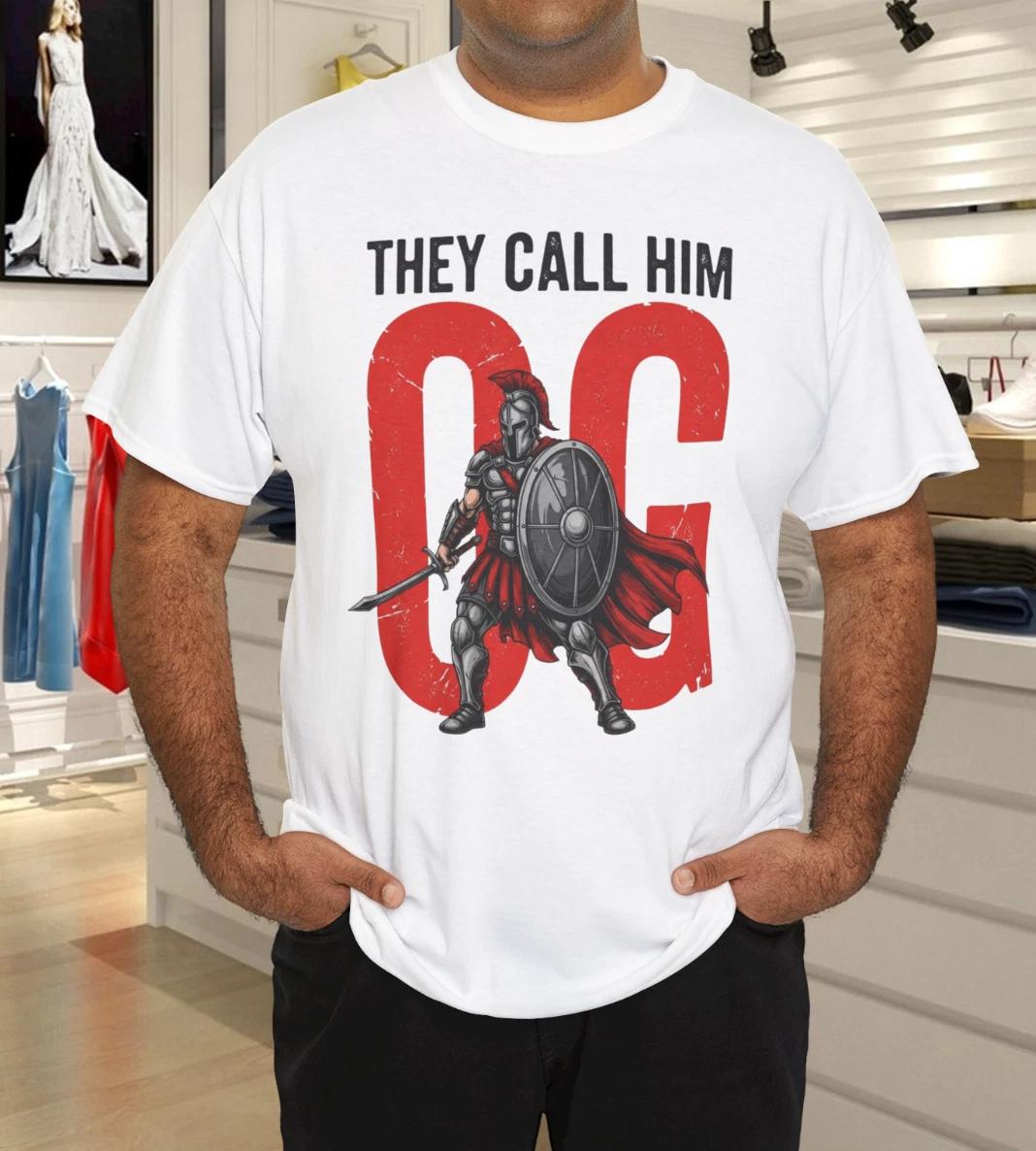 

They Call Him OG Spartan Ancient Greek Gladiator Graphic T-Shirt S