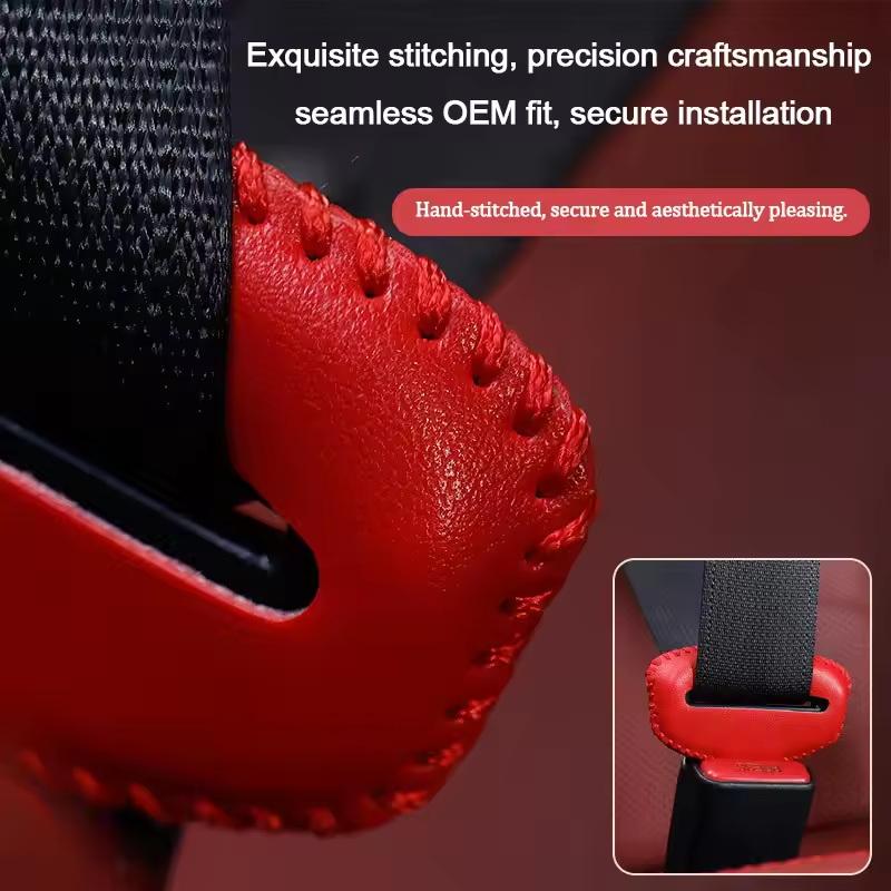 Universal Leather Car Safety Seat Belt Anti-Scratch Cover Car Seat Belt Socket Protective Cover Button Protective Case