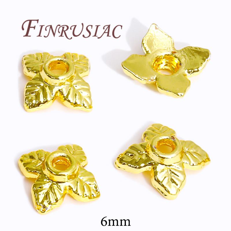 18K/14K Gold Plated Beads Cap For Jewelry Flower Bead Caps Jewelry Making Supplies Spacer Beads DIY Bracelets Accessories