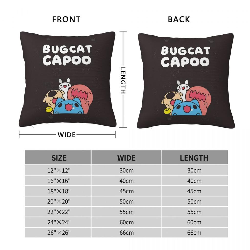 Comic Cat Bugcat Capoo Bug Cat Square Pillowcase Cushion Cover Pillow Case Throw Pillow Cover for Home Sofa Living Room