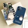 Cartoon T-Totoro Phone Case Black Silicone Soft Shell For IPhone 17 16 15 14 13 12 11 Air Pro Max Plus Hot Sale