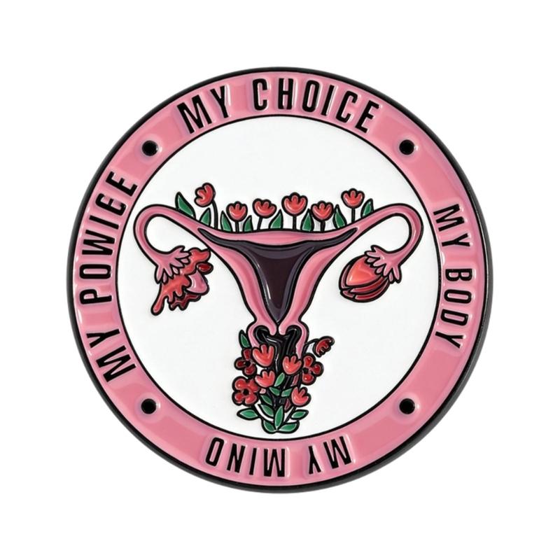 

Contemporary Female Reproductive Art Brooch Shining Alloy Pin Trendy Uterus Badge Accessory For Special Occasions