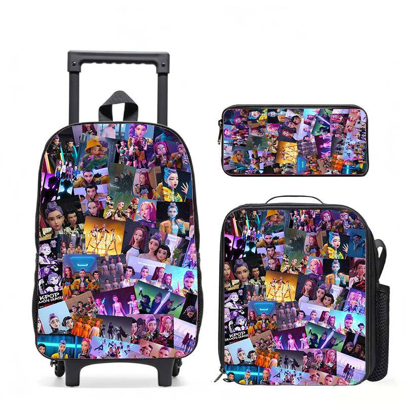 Series School Bag Large Capacity Tie Rod Bag Burden Reduction Student Backpack Children'S Backpack Trailing Backpack
