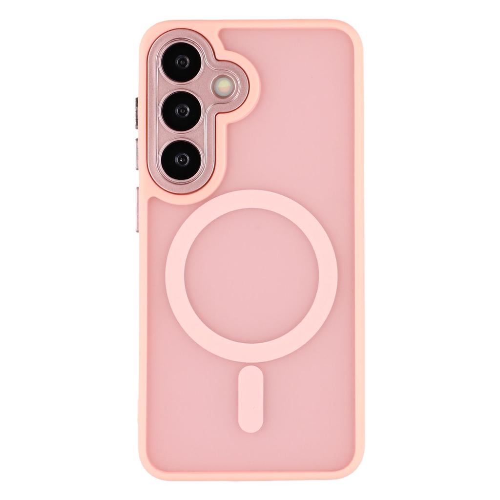 For Samsung Galaxy S25+ Magnetic Case PC + TPU Matte Phone Cover with Glass Lens Film