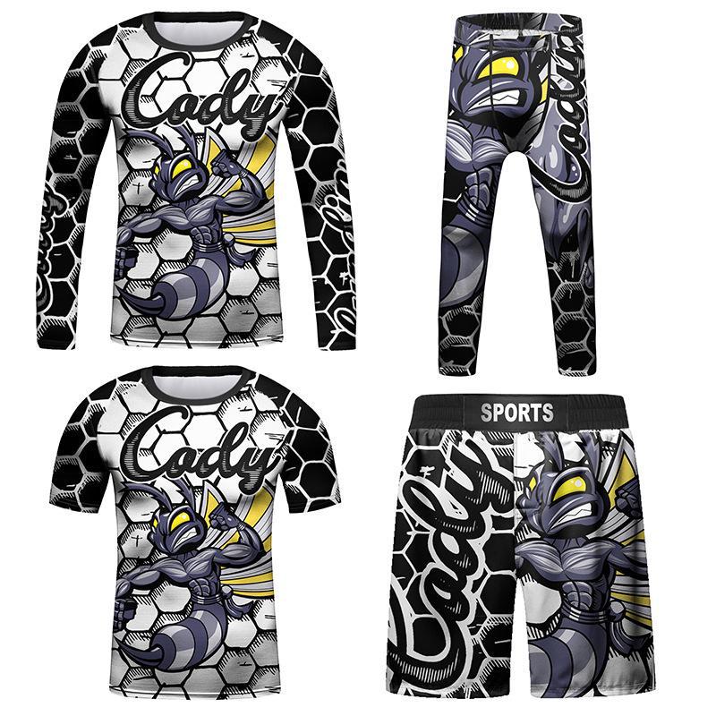 Kids' Sportswear Set: Breathable, Stretchable 4-Piece for Basketball, Football, Cycling & Outdoors