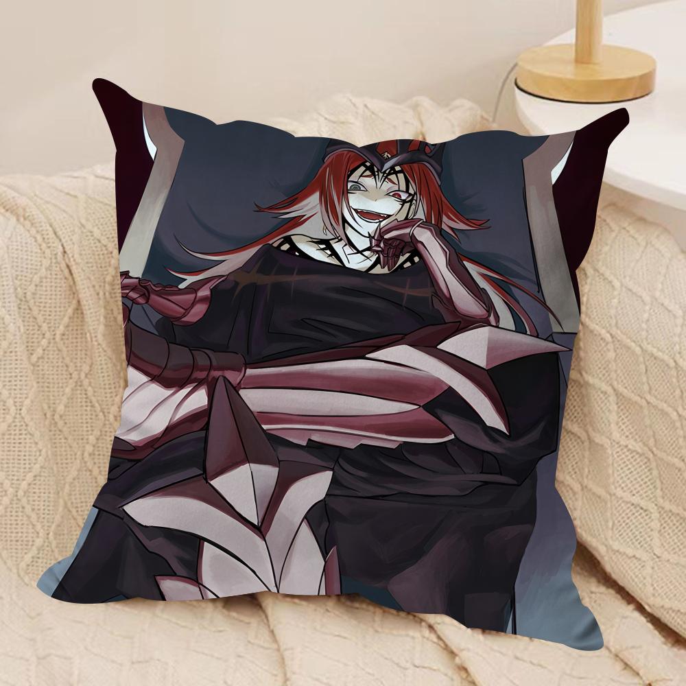 Ragna CCrimson Anime Cushion Cover Silky Short Plush Invisible Zipper Dustproof Sofa Pillow Case For Home Decor
