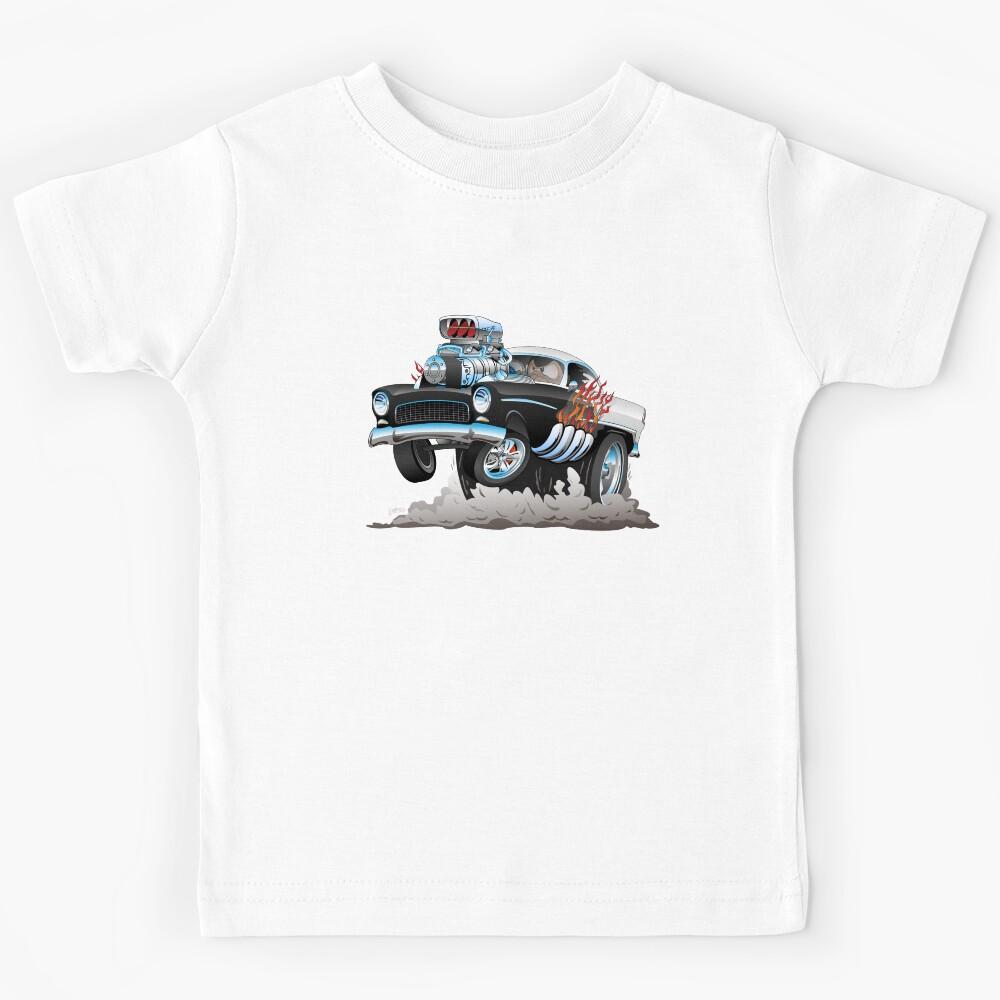 Classic 55 Hot Rod Funny Car Cartoon Kids T-Shirt 100