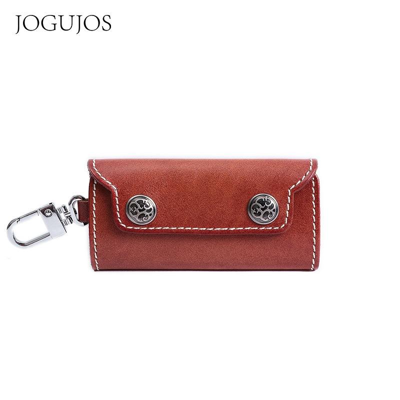 

Ключница из кожи растительного дубления с высокой текстурой, поясная сумка для ключей от машины и двери, ретро ручной работы из коровьей кожи первого слоя.