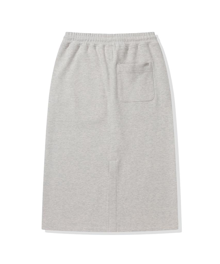 Code Graphy (Women) Square Logo Damaged Sweat Skirt_Oatmeal