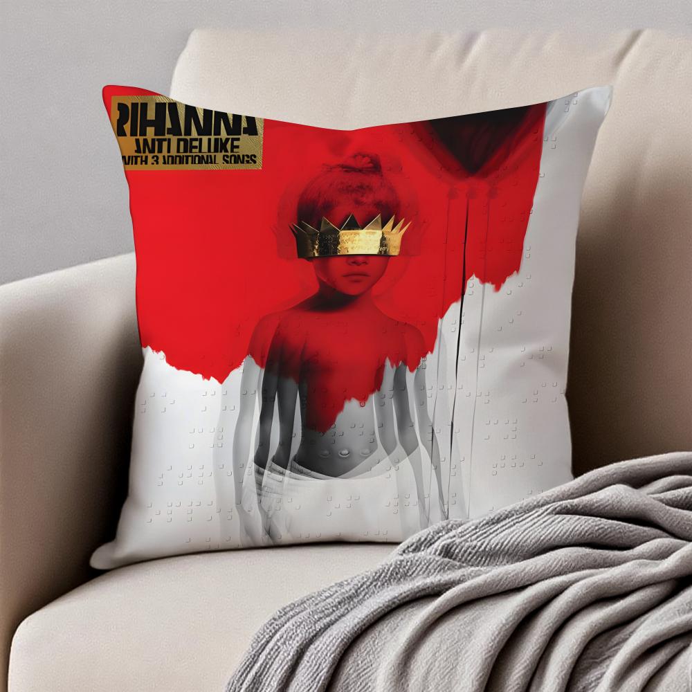 Bold RB Barbadian Singer RRihanna Cushion Cover Pillowcase Antidustmite Invisible Zipper Short Plush Sofa Cushion