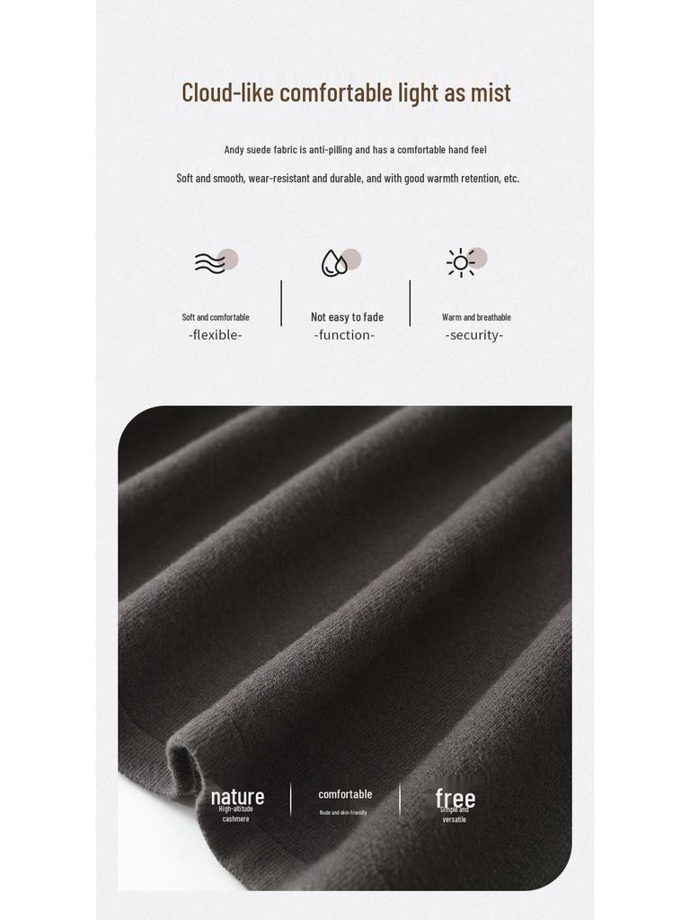 Women's Solid Color Velvet Knit Pullover Mid-Length Dress - Long Sleeve, Half High Neck, Over-the-Knee Style