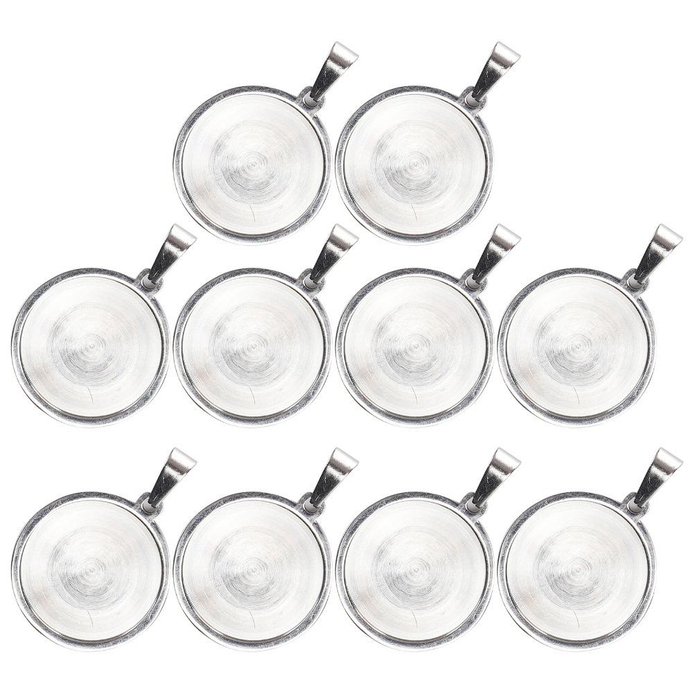 

10pcs Round Shape Stainless Steel Pendant Trays 20mm Size DIY Pendant Base Craft Use