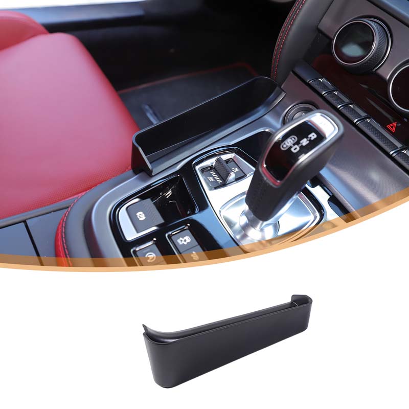Dla Jaguar F-TYPE 2013-2024 ABS Czarny Boczny Schowek Konsoli Środkowej Wielofunkcyjna Tacka na Telefon Komórkowy Akcesoria Samochodowe