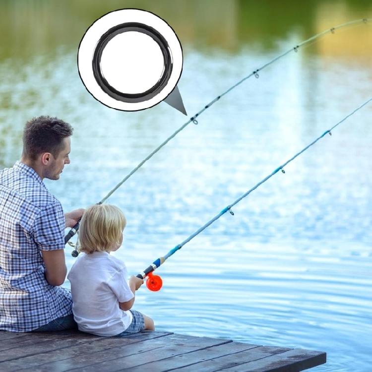 48Pcs Fishing Poles Eyelet Ceramic Insert Fishing Rod Guide Eye Ceramic Rings Ceramic Wear Heat Conduction Repair Part