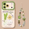 Green Silicone Phone Case with Scallion Ginger Garlic Design for iPhone 17/16 Pro/15 Max/14