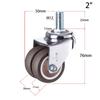 4Pcs 2 inch Heavy Duty Swivel Stem Rubber Caster Wheels M12 x 25mm Locking Casters Replacement Casters for Furniture