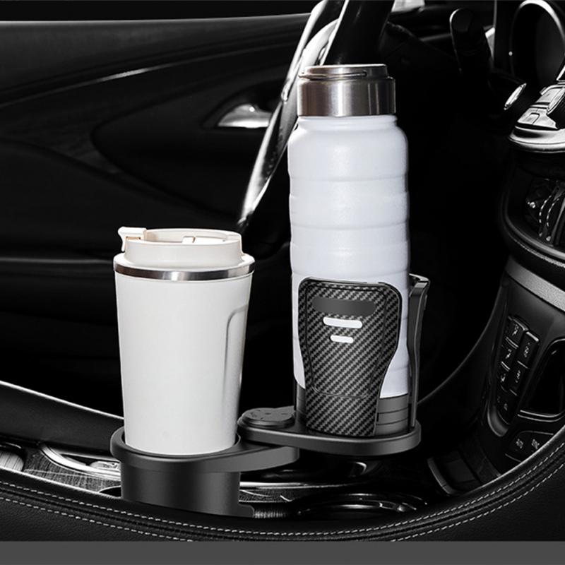 Multifunctional Car Cup Holder One To Two Double Layer Rotating Drinks Holder Vehicle Mounted Storage Rack
