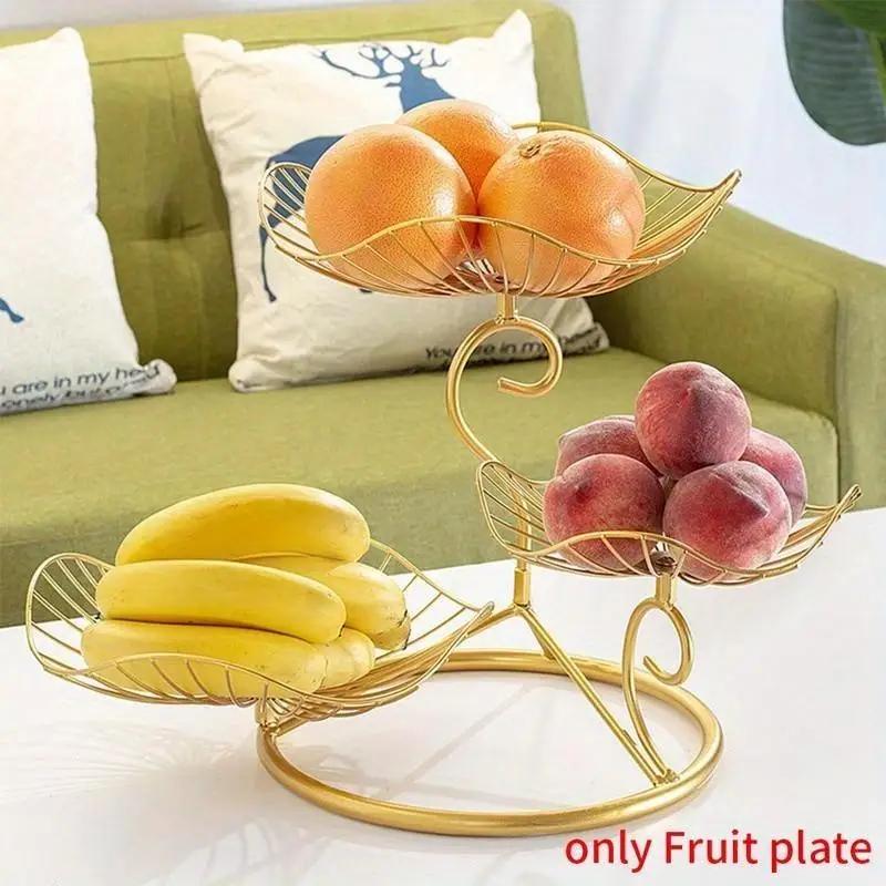 Three-layer Storage Tray Leaf Shaped Nordic Style Wire Basket Kitchen Organizer Home Decor Fruit Plate Snack Rack