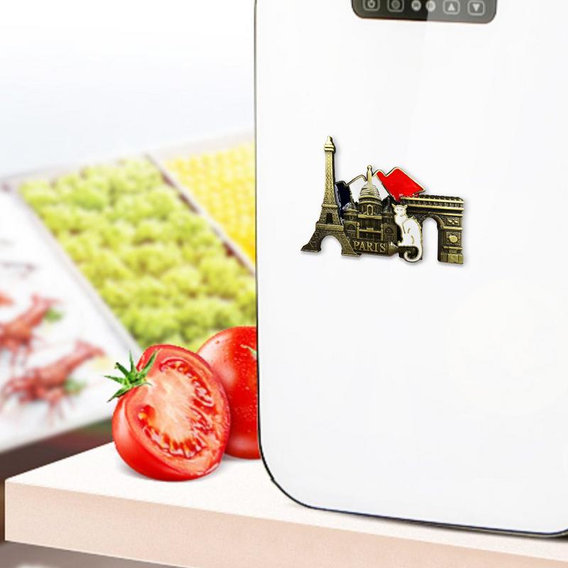3D Stereo French Paris Metal Fridge Magnets Retro Resin Magnetic French Paris Refrigerator Sticker Tourist Souvenir Home Decor