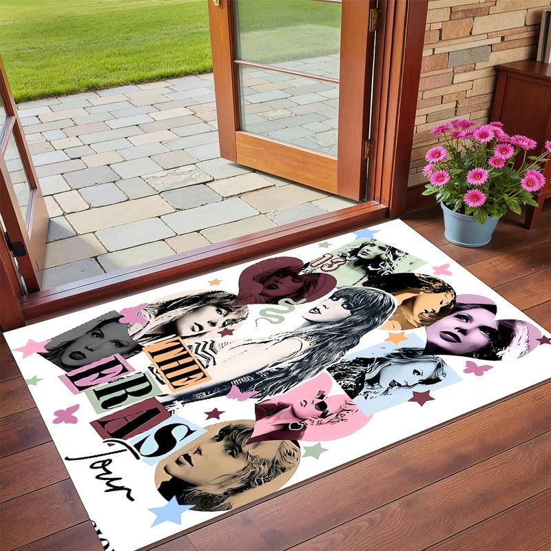 Tappeto in Velluto Cristallo Peluche Stampa Taylor Swift Anti?Indumenti da notte?Tappeto da Pavimento Resistente per Decorazione Domestica Interna