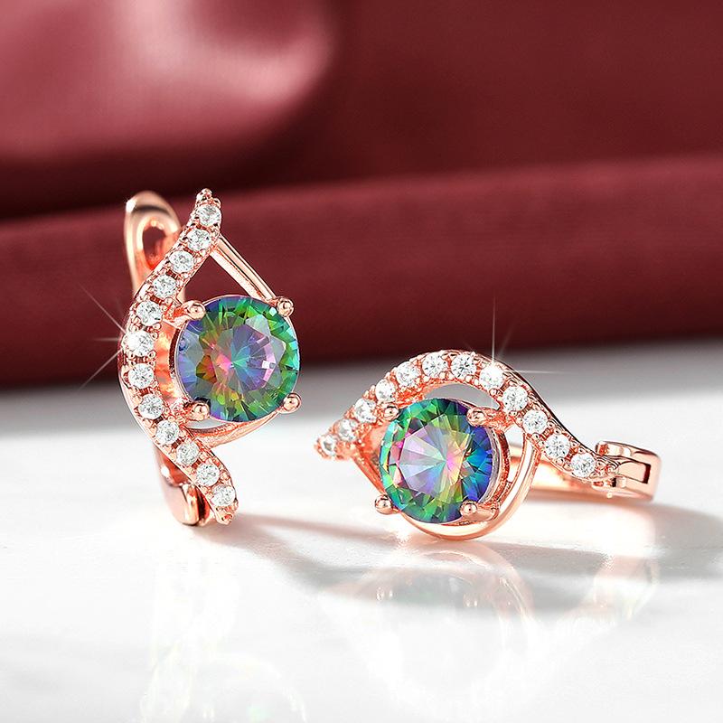 Cao Shi Elegant Korean Style Round Earrings for Women - Versatile, Trendy, and Fashionable
