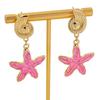 Ocean Starfish & Seashell Beach Earrings: European-American Childlike Metal Fashion