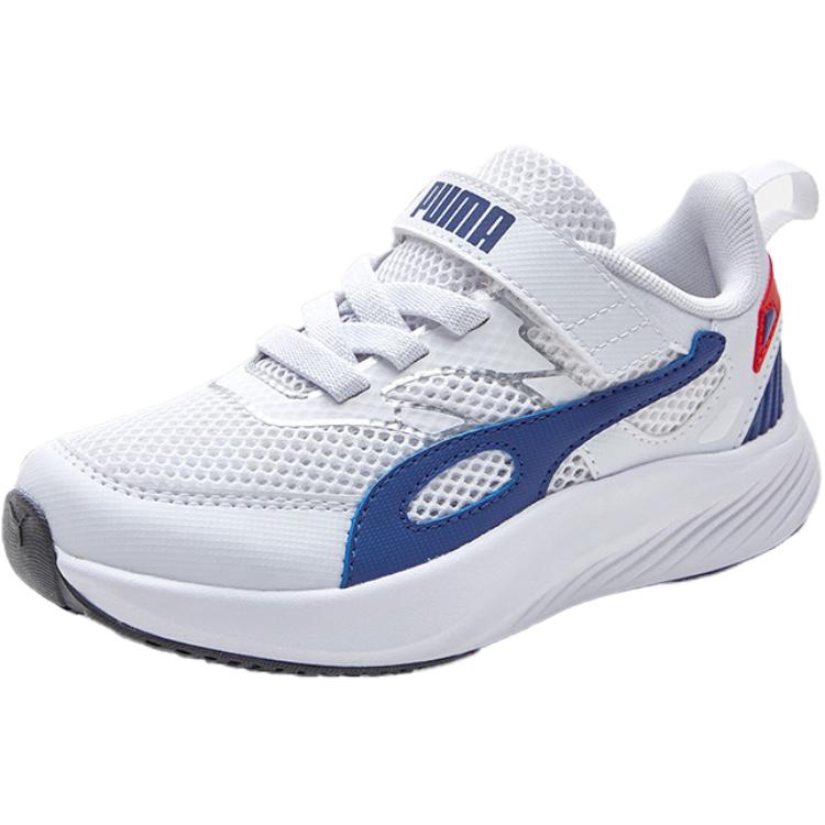 Puma Pounce Lite Om Ac+ Ps Comfortable Low-Top Running Shoes Kids Sneakers White Blue 404326-02