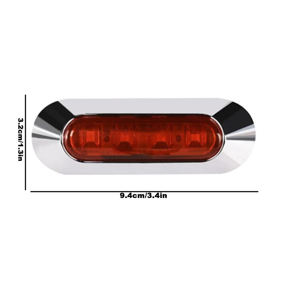 Truck Side Light 4 LED Rear Side Marker & Turn Signal Lights 12/24v Turn Signal Lights LED Side Marker Indicators Light Lamp