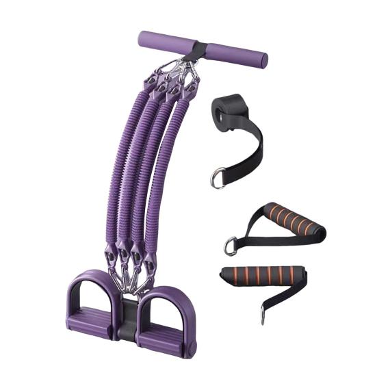 2/3/4-Tube Pedal Puller Resistance Band with Handle Multifunction Elastic Yoga Sit-up