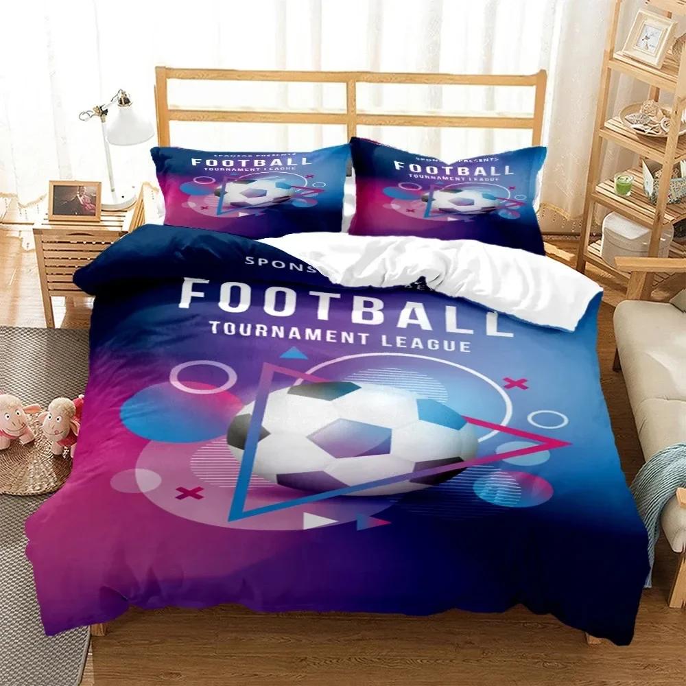 Soccer Cover Digital Polyester Comfortable Duvet Quilt Cover Pillowcase Bedding Set Children Bedroom Decoration Home Textile