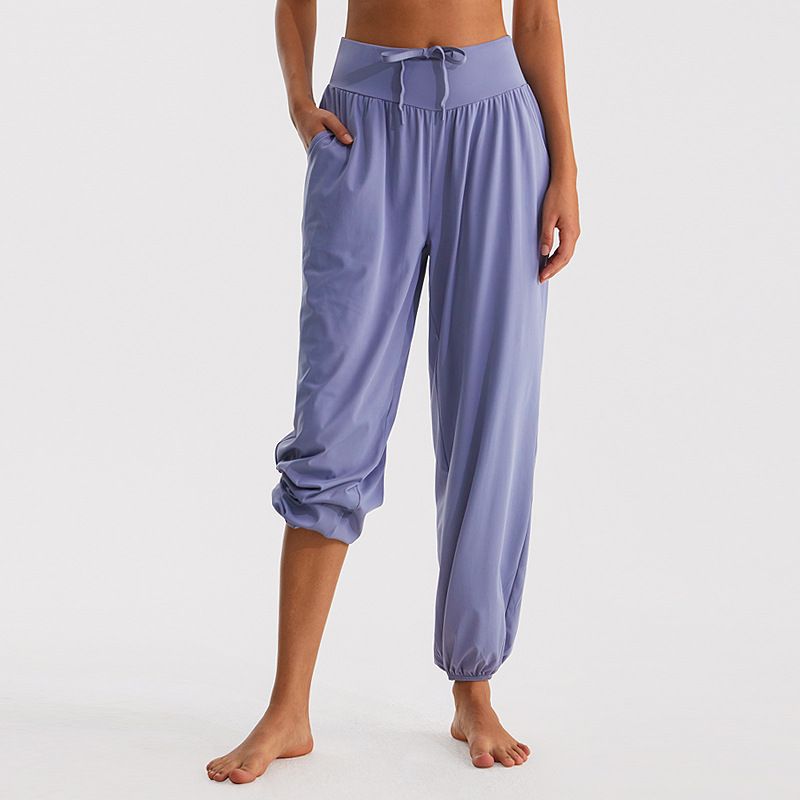 Lu Same Style Yoga Pants Women's Casual Loose Quick-Drying Breathable Cool Light Sports Pants Dance Fitness Ankle-Tied Sweatpants