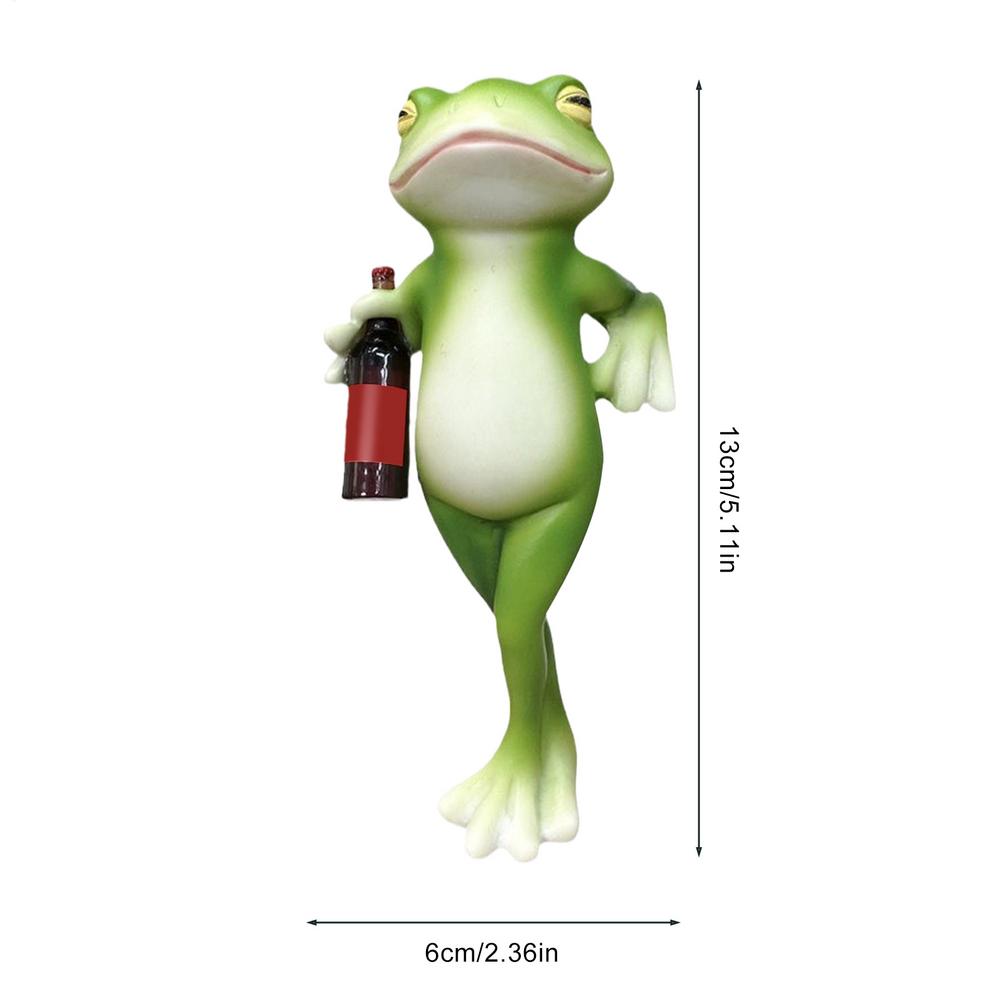 1pc Frog Ornament Resin Decorative Cartoon Animal Hand-Painted Sitting Lying Down Standing Frog Figurines Garden Home Decor
