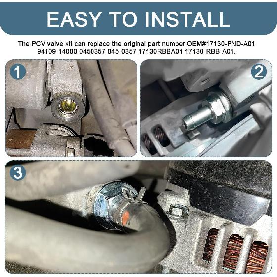 PCV Valve, Automobile Crankcase Ventilation Valves, Positive Crankcase Ventilation Replacement with Washer Compatible with Honda CRV Accord Civic