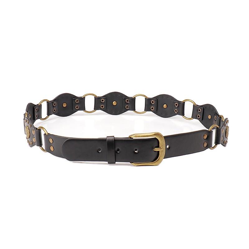 Wide Western Style Belt Women Alloy Buckle Vintage Punk Hip Hop Decorative Skirt Jeans Cargo Pants