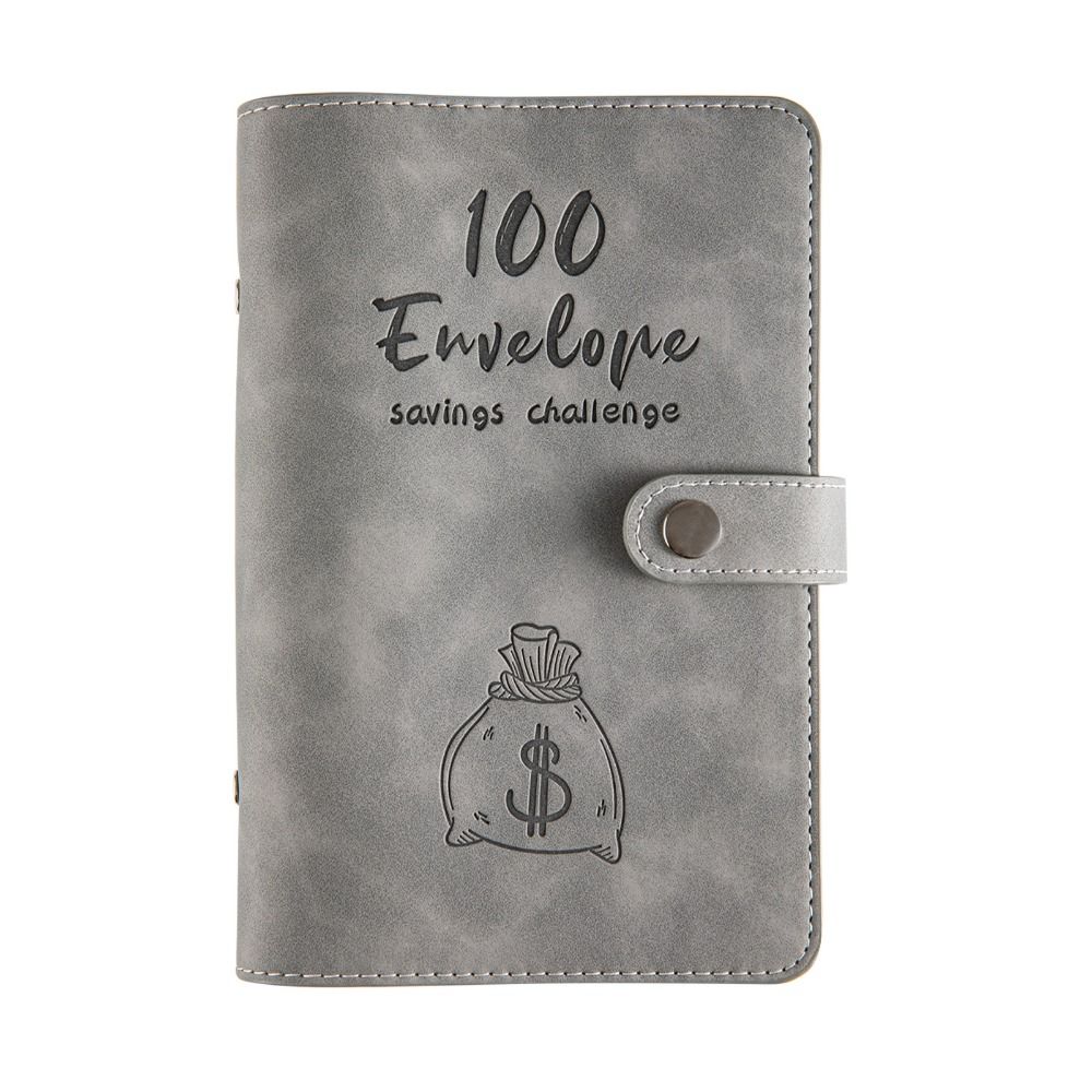 

A6 Binder Savings Book Бюджетная книга Binder Savings Challenge Книга 100 Конвертов Money Saving Challenge grey-Shell only