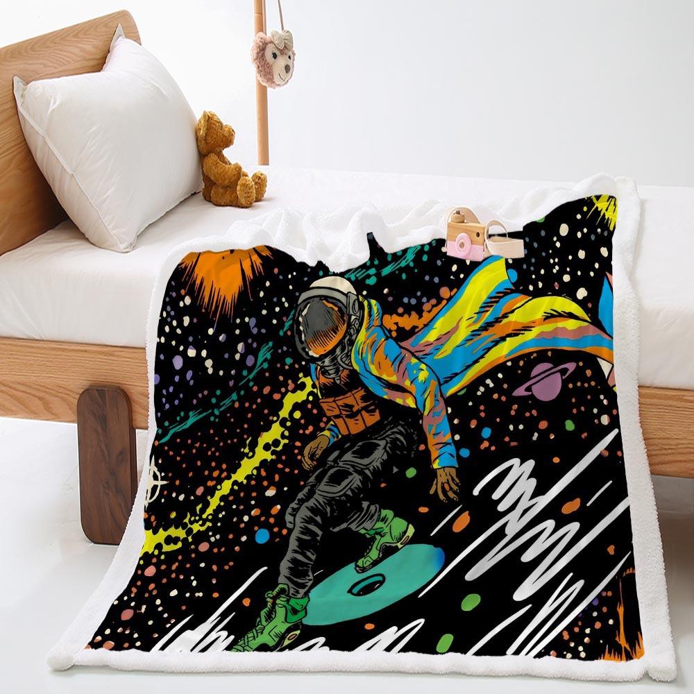 Space Space Print Thickened Lamb Wool Nap Blanket Blanket
