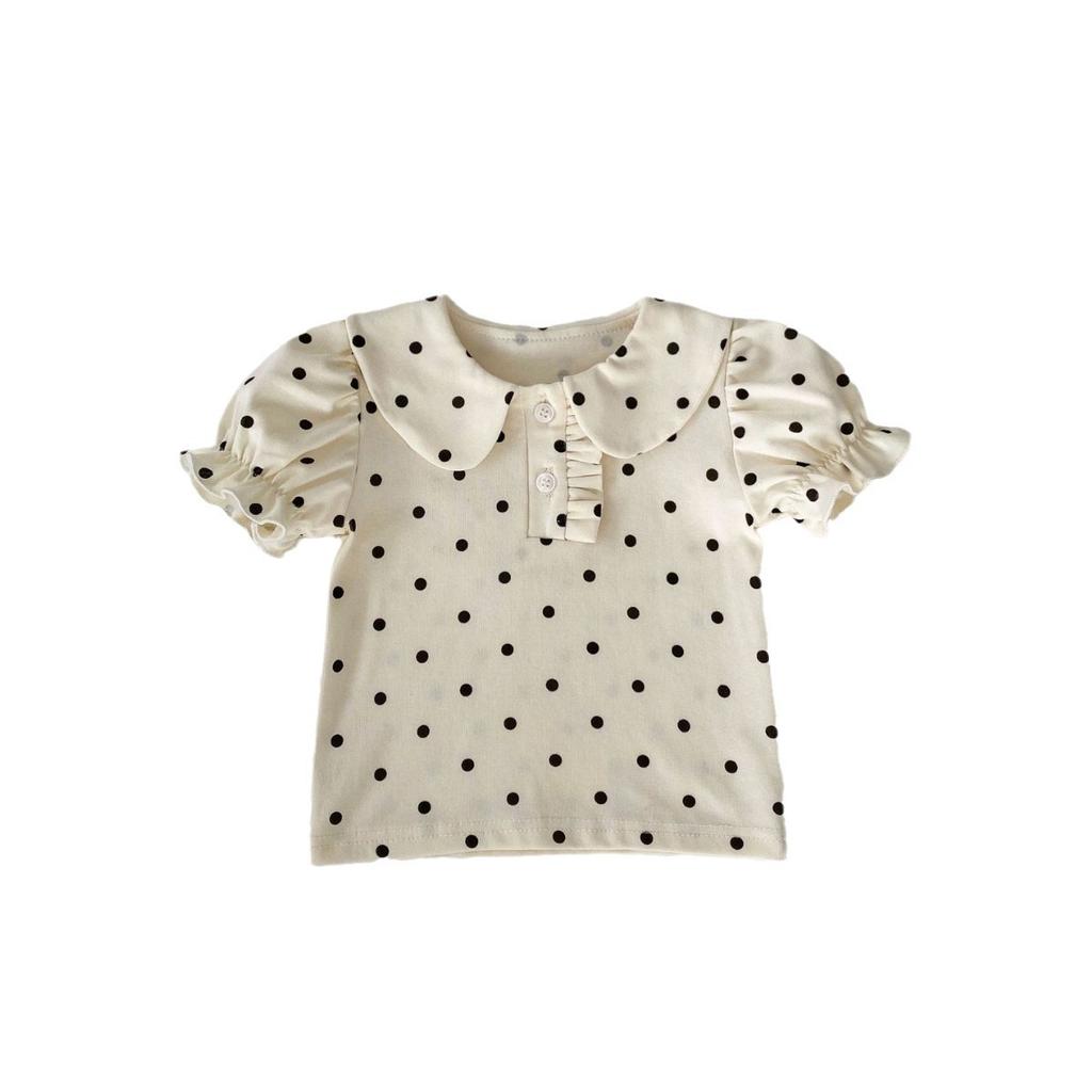 Baby Girl Summer 2 Piece Set Short Sleeve T Shirt with Ruffle Romper