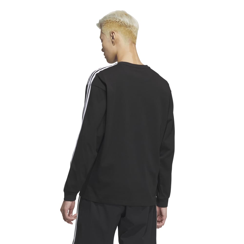 Adidas Long Sleeve Black Size M Men's ESS+ 3-Stripes T-Shirt, JUP88, (JW6934),