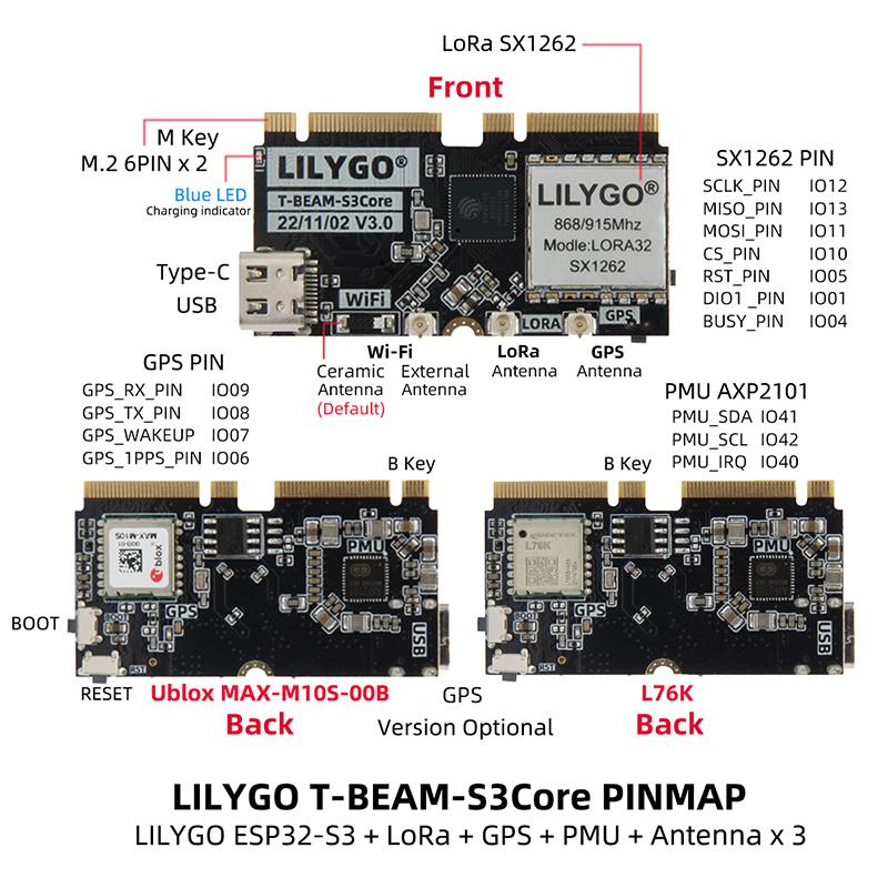 1Set Wifi Bluetooth Wwireless Module Lilygo® T-Beam Esp32-S3+Lora+Gps+Oled+Imu+Pmu Development Board