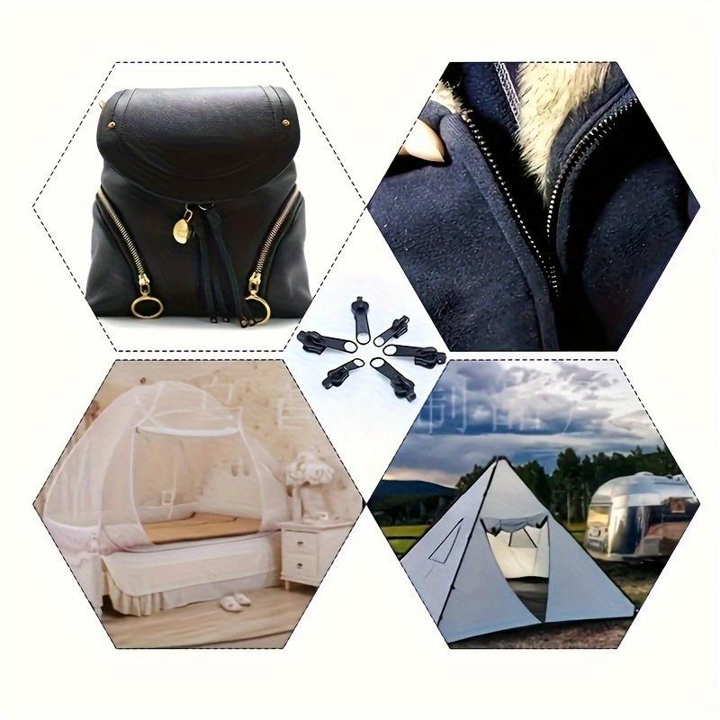 6Pcs/Set Metal Zipper Pull Replacement 3 Sizes Universal Instant Slider Detachable for Clothes Bags DIY Repair Tool Accessories