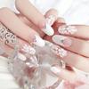 24-Piece Fashion Wedding Floral Diamond French Press-On Nails