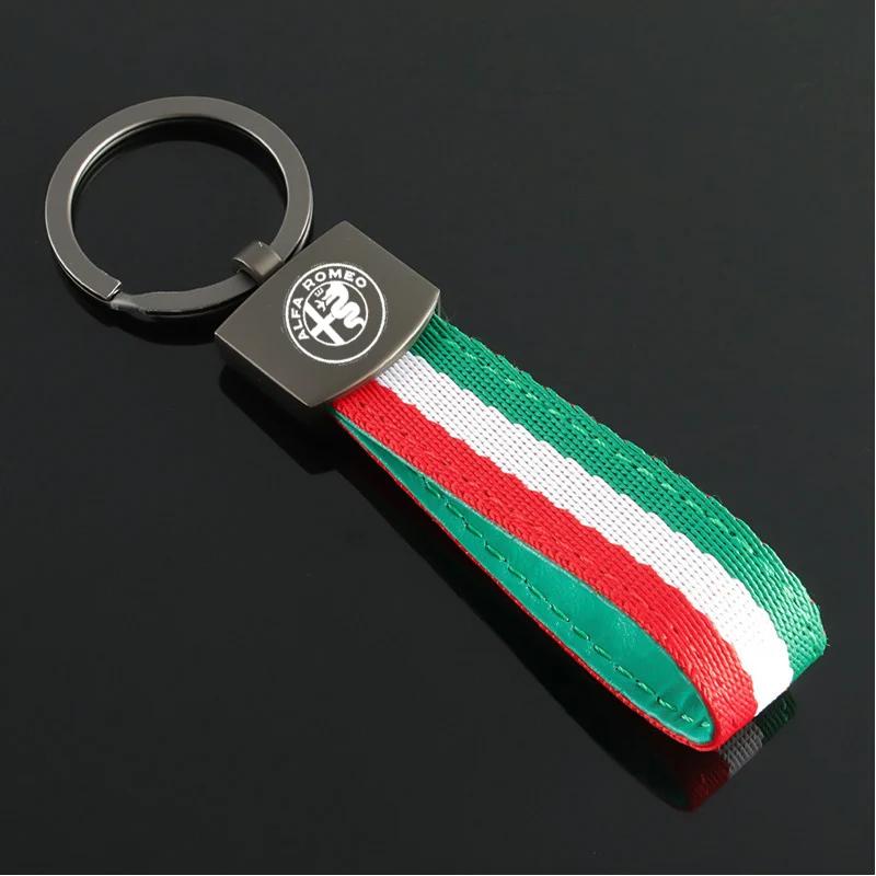 

For Alfa Romeo 2026 Hot Sticker 1PC Luxury Leather Car Badges Keychains for Alfa Romeo Logo 159 Giulietta Giulia GT 156 Mito Ste