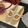 Fashion 2025 New Fashion Buckle Strap Ladies Flats Mary Janes Shoes Female Shallow Footwear Breathable Women Ballet Flats Shoes