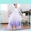 Elegant White Frozen2 Snow Queen Dress Outfit With Exquisite Workmanship For Girls