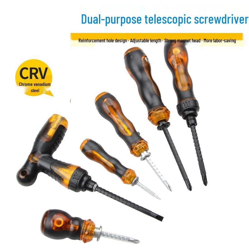 Telescopic Flathead & Phillips Dual-Use Screwdriver Set with Strong Magnetism 4x100 Dual-Use