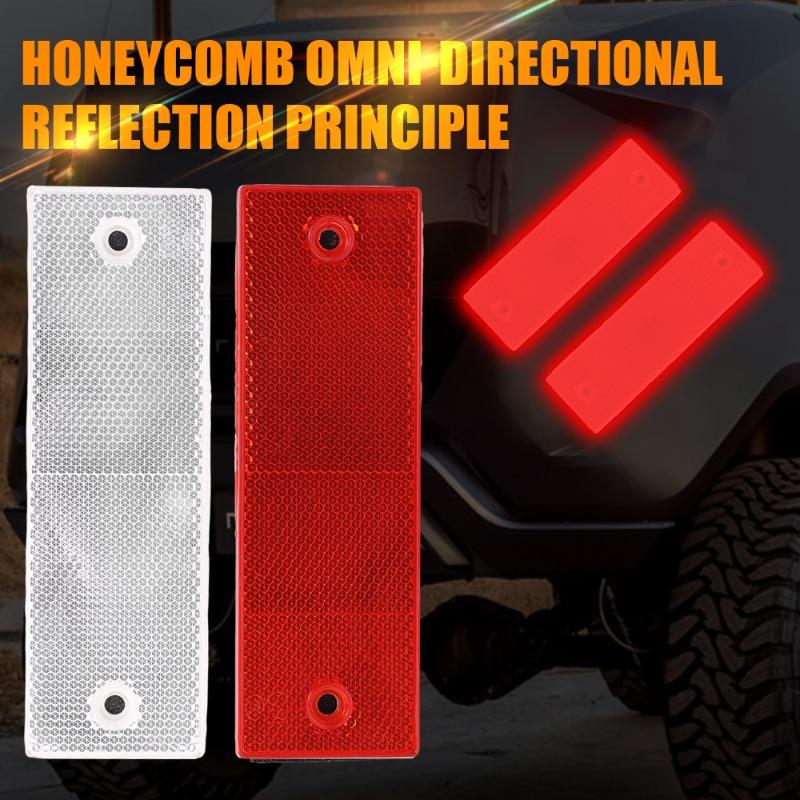 Reflective Strips Night Safety Warning Tape Plastic Truck Reflective Stickers Red and White Reflector Decorative Stickers 1-5PCS