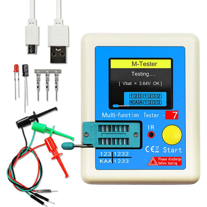 TC1 Multimeter TFT LCD Screen Transistor Tester with High Precision for Diode Triode MOSFET Auto Detection Electronic Workshop Use