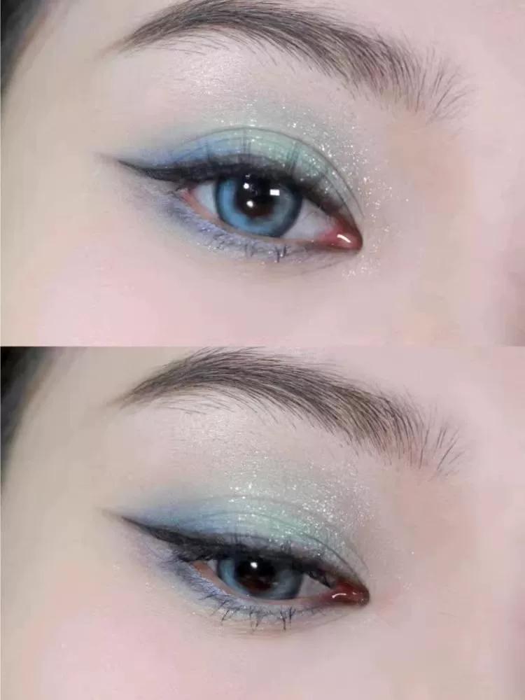 Summer Ice Is Blue and Green! Cool Series Eye Shadow Plate 2025 New Arrival Matte Shimmer Thin and Glittering Earth Color Eye Makeup for Women