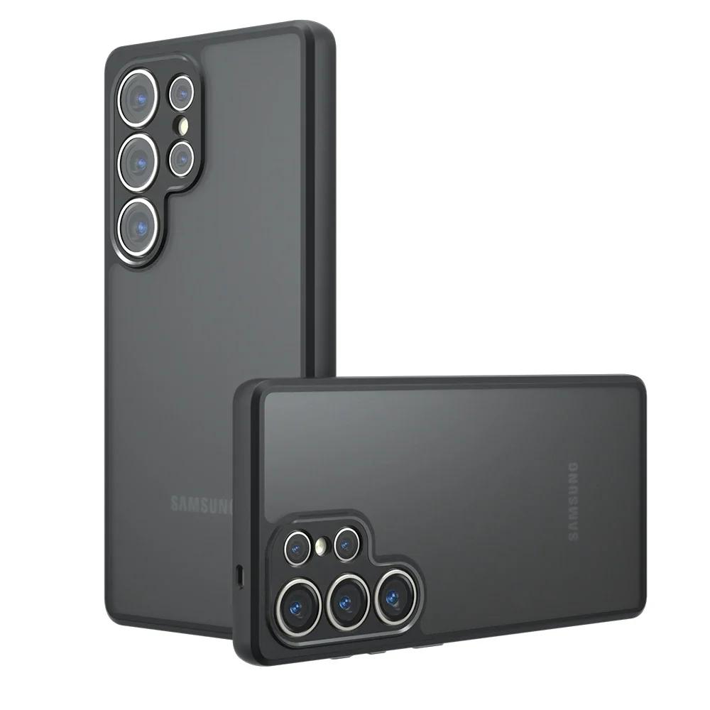 

Матовый прозрачный чехол Armor для Samsung Galaxy S25 S24 S23 S22 S21 Ultra Plus S24FE S23FE Защита объектива Противоударный чехол For SAM S21